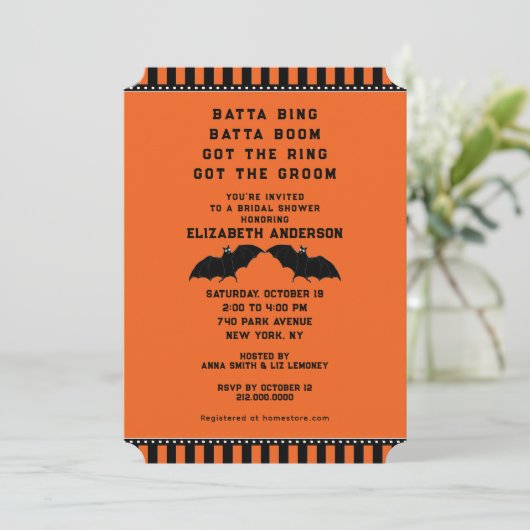 Invitation Wedding shower d'Halloween (Debout devant)