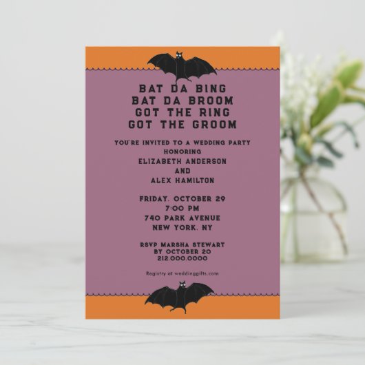 Invitation Wedding shower d'Halloween (Debout devant)