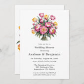 Invitation Wedding shower d'harmonie florale dynamique (Devant / Derrière)