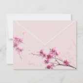 Invitation Wedding shower d'Hibiscus rose aquarelle (Dos)