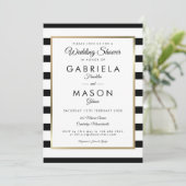 Invitation Wedding shower D'Or Noir Et Blanc Classique (Debout devant)
