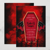 Invitation Wedding shower du café d'Halloween et de la chauve (Devant / Derrière)