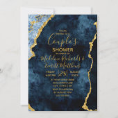 Invitation Wedding shower du couple d'or bleu de l (Devant)
