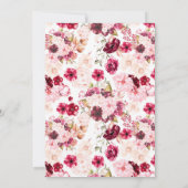 Invitation Wedding shower du couple Floral de Bour (Dos)