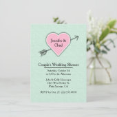 Invitation Wedding shower du couple Mint Green (Debout devant)