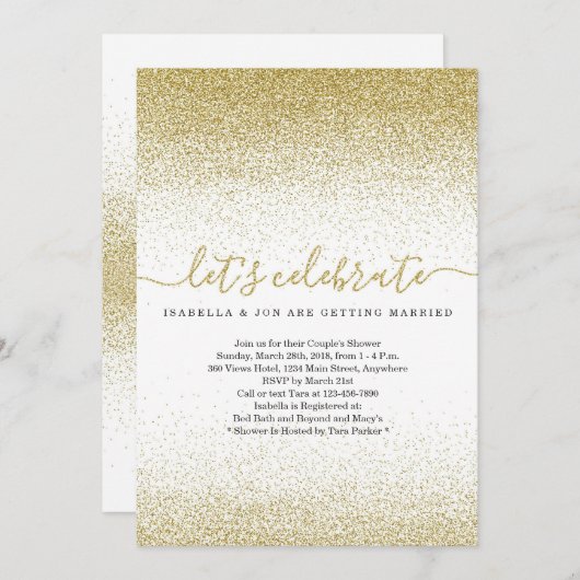 Invitation Wedding shower du couple Parties scinti (Devant / Derrière)