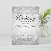 Invitation Wedding shower du couple Silver Winter Wonderland (Debout devant)