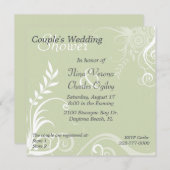 Invitation Wedding shower du couple vert et blanc (Devant / Derrière)