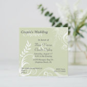 Invitation Wedding shower du couple vert et blanc (Debout devant)