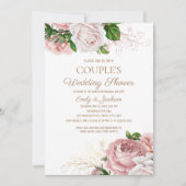 Invitation Wedding shower du Couple Vintage rose vif (Devant)