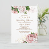 Invitation Wedding shower du Couple Vintage rose vif (Debout devant)