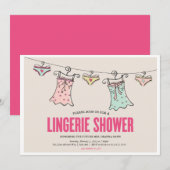 Invitation Wedding shower du Lingerie Shower Bachelorette Par (Devant / Derrière)