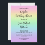 Invitation Wedding shower du Pastel Rainbow Couple<br><div class="desc">Jolie conception de dégradé arc-en-ciel doux. Personnalisez avec vos propres mots et noms. Conçu par un artiste freelance dans le magnifique Etat de Washington,  USA. Merci pour le soutien aux artistes indépendants.</div>