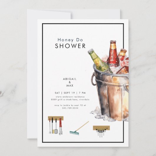 Invitation Wedding shower du seau de miel de bière Do Couples (Devant)