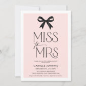 Invitation Wedding shower Elegant Bow (Devant)