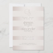 Invitation Wedding shower | Élégante bande de perle moderne à (Devant)