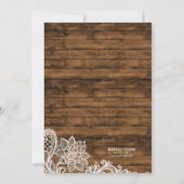 Invitation Wedding shower en bois et dentelle (Dos)