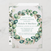 Invitation Wedding shower Eucalyptus Vert Mint & Sage (Devant / Derrière)