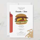 Invitation Wedding shower Fast Food Burger Fries (Devant)