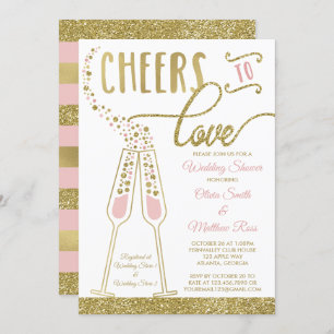 Invitation wedding shower, Faux Parties scintillan