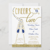Invitation wedding shower, Faux Parties scintillan (Devant)