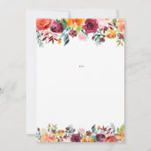 Invitation wedding shower, Fête des mariées Floral (Dos)