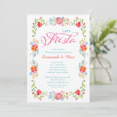 Invitation Wedding shower Fiesta Flowers 5x7 (Debout devant)