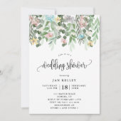 Invitation Wedding shower floral, Aquarelle Fleurs de chalet (Devant)