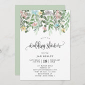 Invitation Wedding shower floral, Aquarelle Fleurs de chalet (Devant / Derrière)