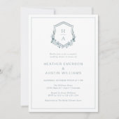 Invitation Wedding shower Floral Blue Couple (Devant)
