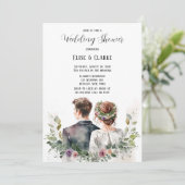 Invitation Wedding shower floral botanique de mariée et de ch (Debout devant)