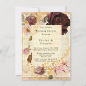 Invitation Wedding shower floral de Bourgogne et de Blush (Devant)