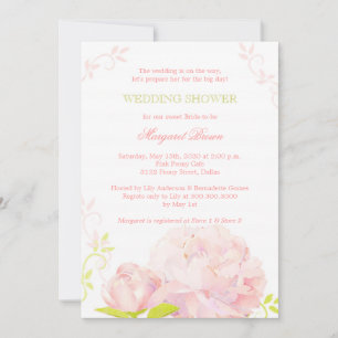 Invitation Wedding shower floral de Peony rose