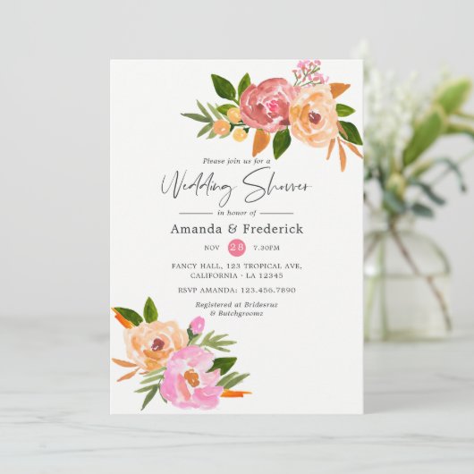 Invitation Wedding shower floral de printemps (Debout devant)