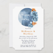 Invitation Wedding shower floral Dusty Blue et Rusty Peony (Devant)