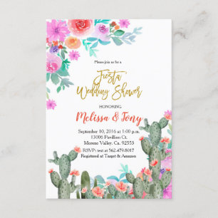 Invitation Wedding shower floral mexicain Cactus