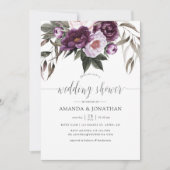 Invitation Wedding shower floral velours profond (Devant)