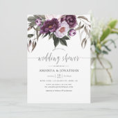 Invitation Wedding shower floral velours profond (Debout devant)