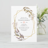 Invitation Wedding shower Floral vert et rose pâle (Debout devant)