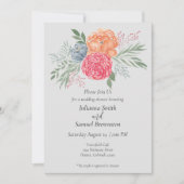 Invitation Wedding shower florale d'aquarelle mode (Devant)