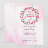 Invitation Wedding shower forestier tropical des Bougainvilli (Devant / Derrière)