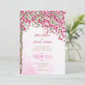 Invitation Wedding shower forestier tropical des Bougainvilli (Debout devant)