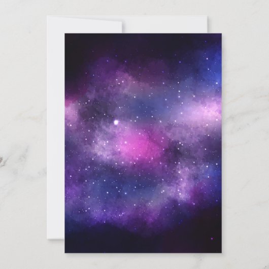Invitation Wedding shower Galaxy | Écrit Dans Les Étoiles (Dos)
