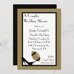 Invitation Wedding shower Gold & Black Football