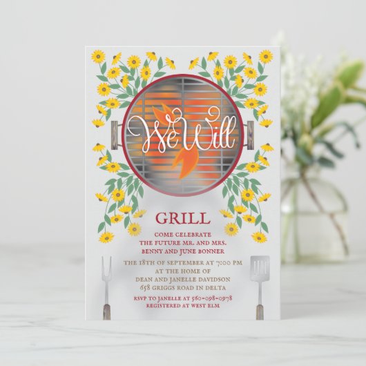 Invitation Wedding shower Grill (Debout devant)