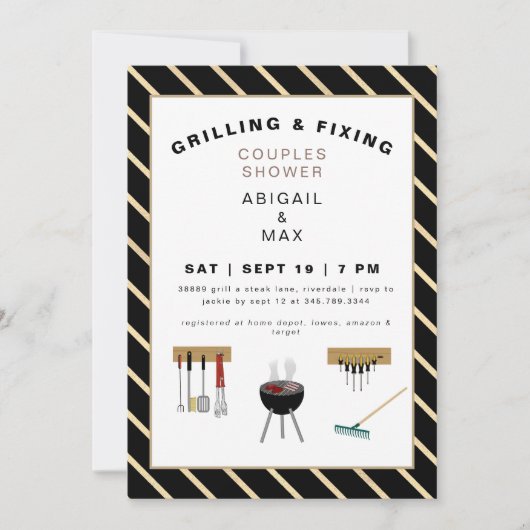 Invitation Wedding shower II pour les couples de grillage et  (Devant)