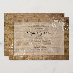Invitation Wedding shower industriel en brique de brique serg