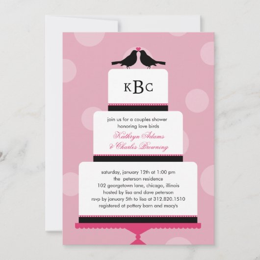 Invitation Wedding shower Inséparable Cake (Devant)