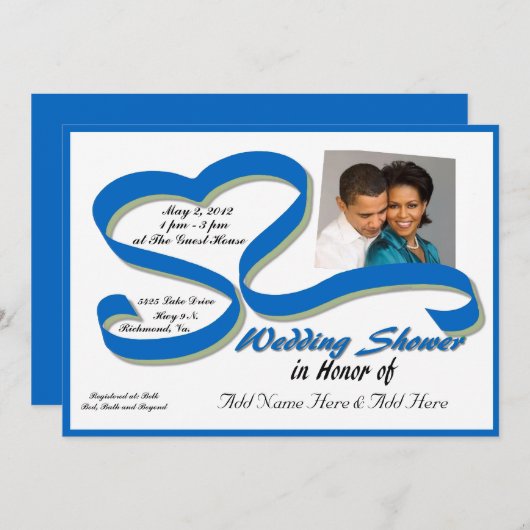 INVITATION WEDDING SHOWER -INVITATION (Devant / Derrière)