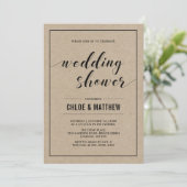 Invitation Wedding shower Kraft Modern Typographie Couples (Debout devant)